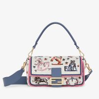 Fendi Baguette Bag Beads with Fendi Astrology Motif White