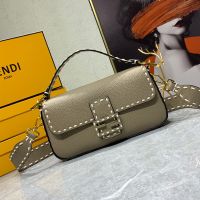 Fendi Baguette Bag Grain Leather Khaki