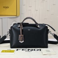 Fendi Medium By The Way Boston Bag In Calfskin Black/Brown