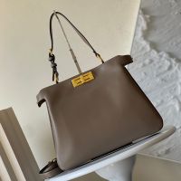 Fendi Medium Peekaboo Soft Bag Leather Grey