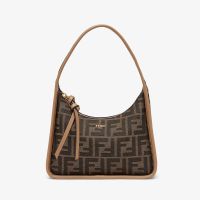 Fendi Mini Fendessence Bag FF Jacquard Fabric Brown