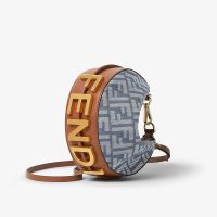 Fendi Mini Fendigraphy Hobo Bag FF Jacquard Denim Blue