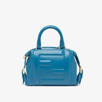 Fendi Mini FF Cube Bag In Nappa Leather Blue