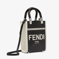 Fendi Mini Sunshine Shopper Bag Fendi Roma Patent Leather Black