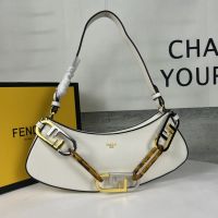 Fendi O'Lock Swing Pouch In Calfskin White