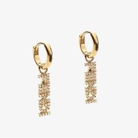Fendi Signature Earrings In Crystal Metal Gold