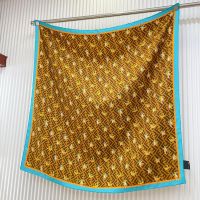 Fendi Square Scarf In Pokemon Dragons FF Motif Silk Brown