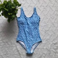 Fendi Swimsuit Women Graphic Logo Motif Lycra Sky Blue