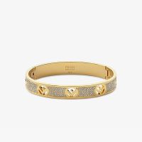 F is Fendi Ragid Bracelet In Metal with Crystals Gold